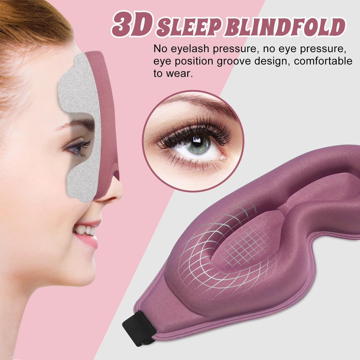 3D Breathable Sleep Eye Mask - Memory Foam