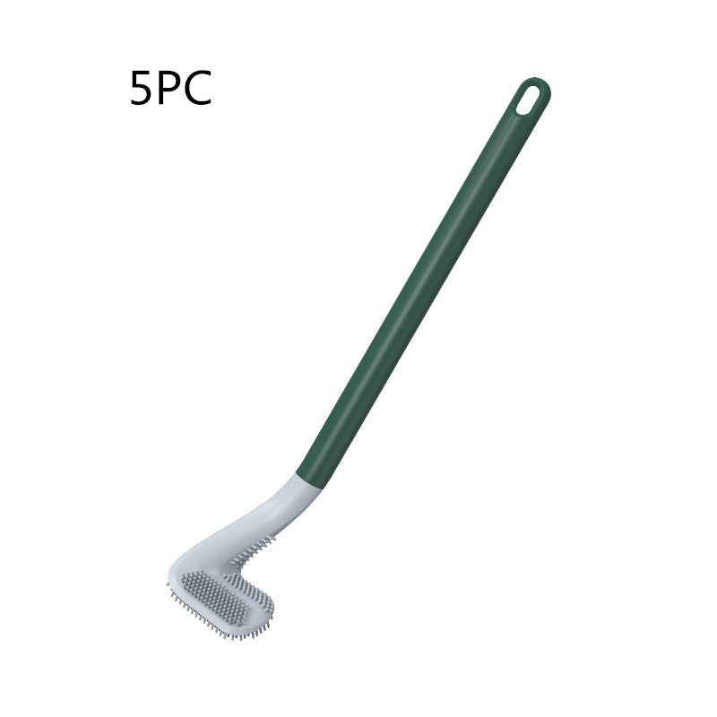 Long Handle Plastic Toilet Brush with No Dead Ends - Easy Cleaning & Hanging Option