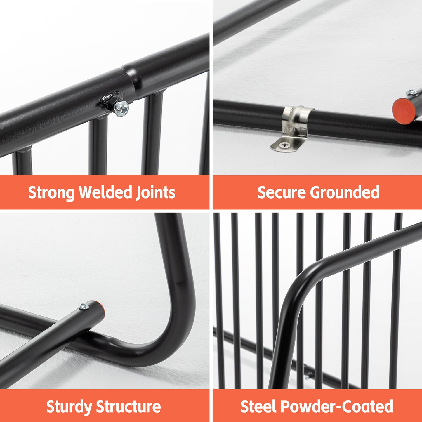 Heavy-Duty Outdoor Bike Rack - Freestanding Steel Storage Stand for 10 Bikes