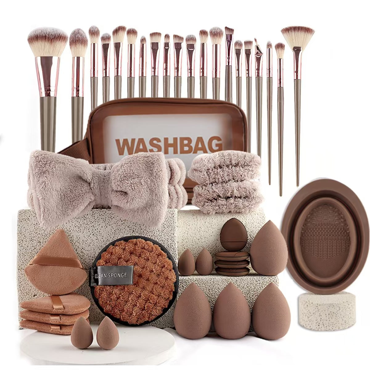 Beauty Tool Set 40 Pieces Makeup & Face Wash Full Collection