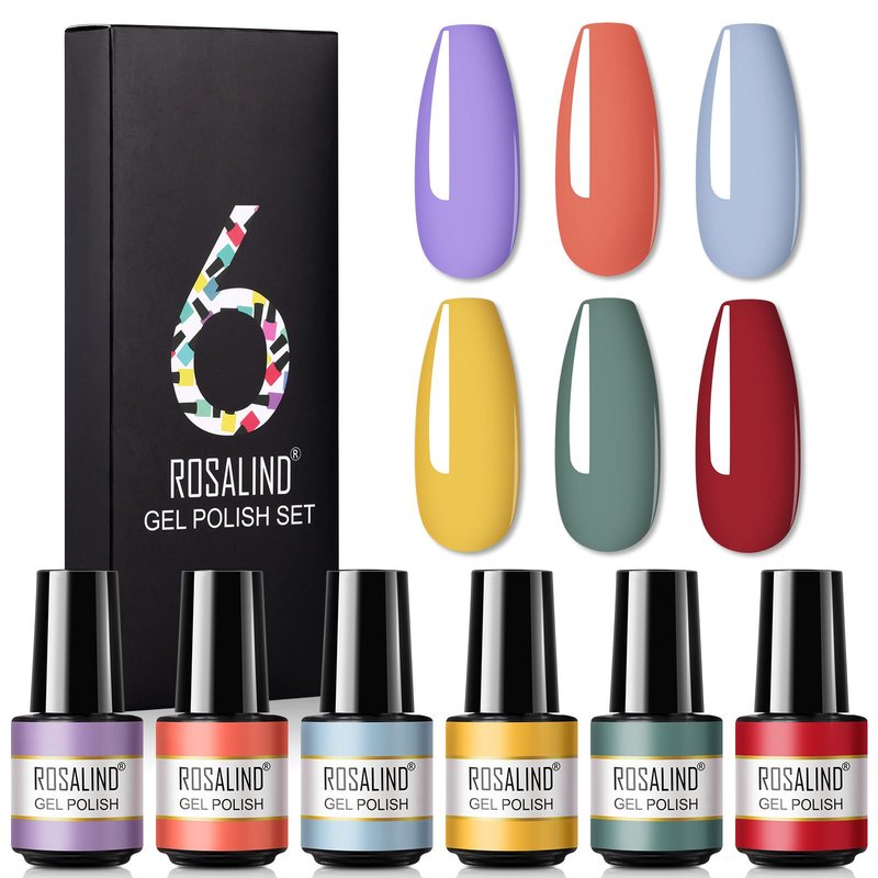 Glitter Nail Polish Set - 6 Piece Gel Kit