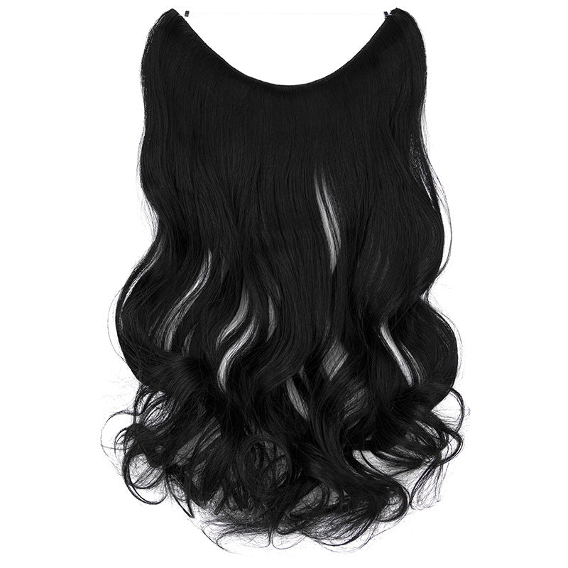 Seamless Hair Extension Wig Set for Women - High-Temperature Fiber, Multiple Colors