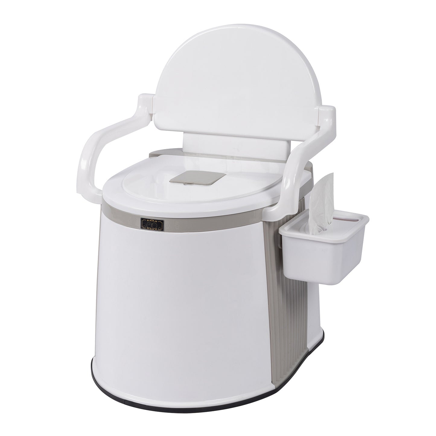 Portable Outdoor Toilet with Anti-Slip Strip - Off-White