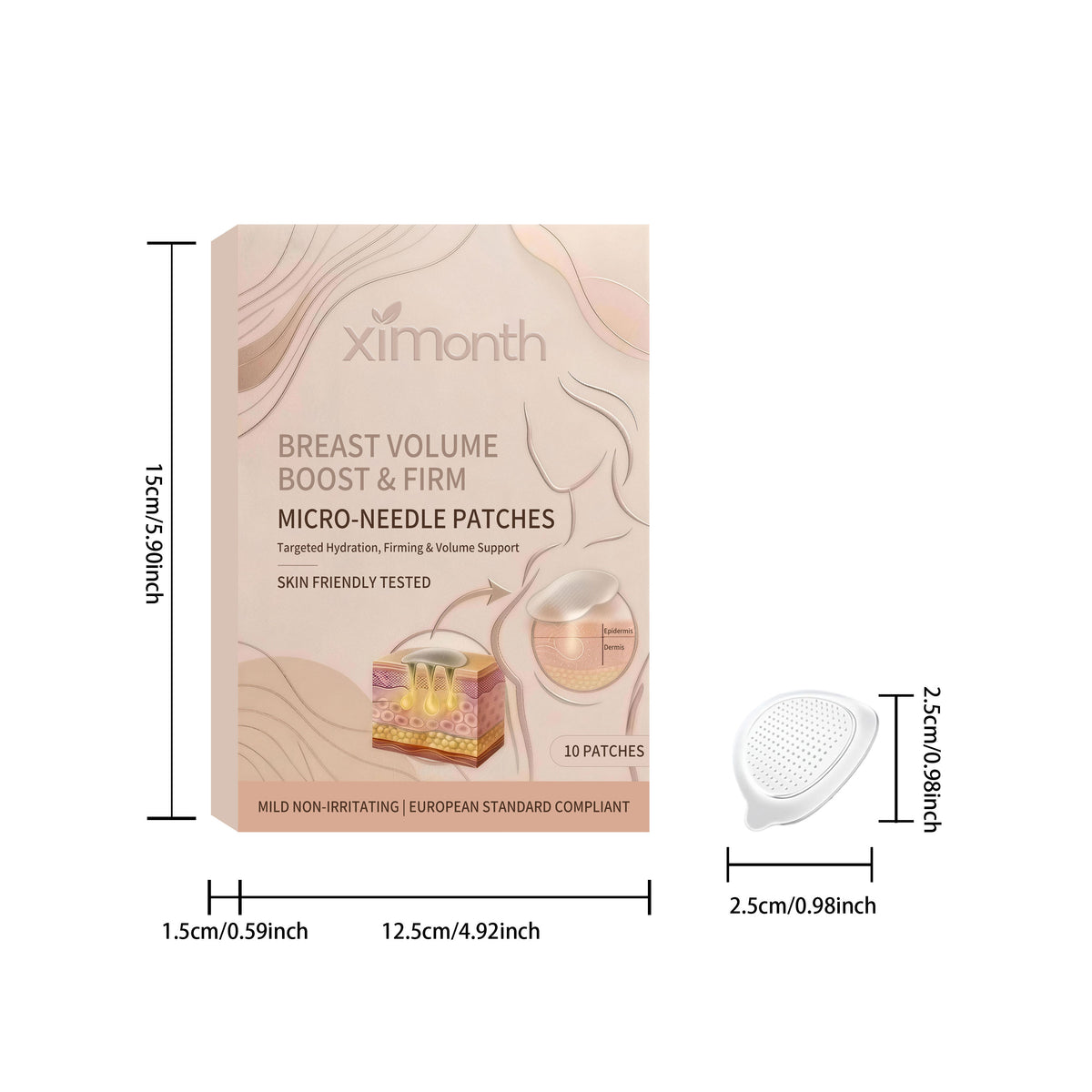 Breast Enhancement Microneedle Patch, 10 Pieces Per Pack