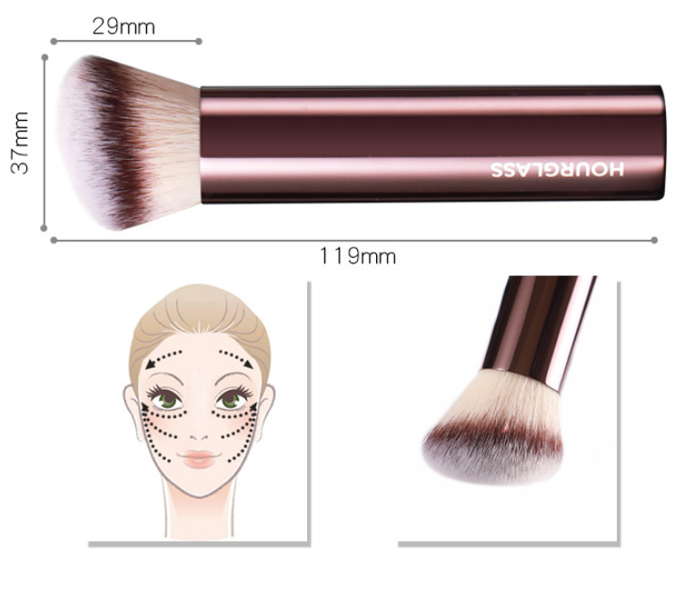 Inclined Flat Head Foundation Makeup Brush for Face Beauty Tool