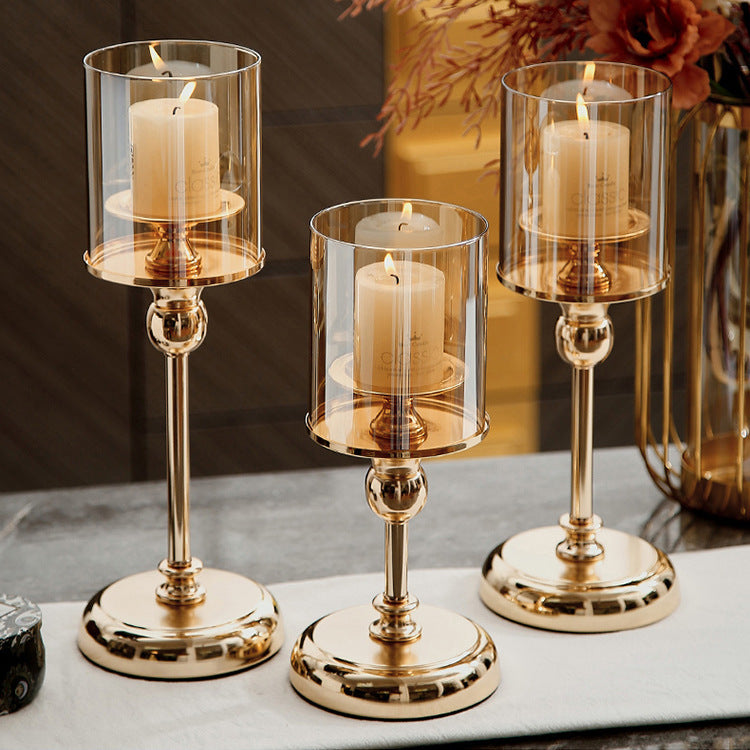 Elegant Candle Holder for Home Decor - Retro Romantic Atmosphere, Multiple Sizes & Finishes