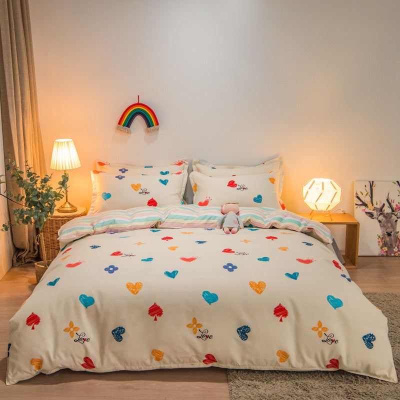 Pure Cotton Bedding Set - Multiple Sizes & Styles, Soft & Comfortable