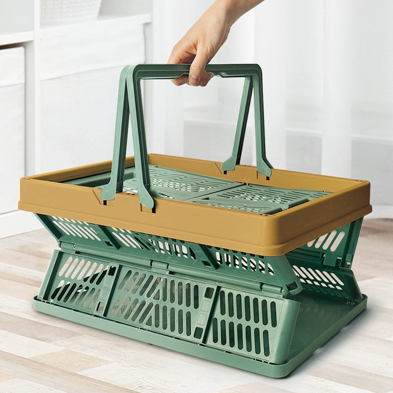 Foldable Picnic Basket - Large Portable Food & Grocery Carrier for Outings