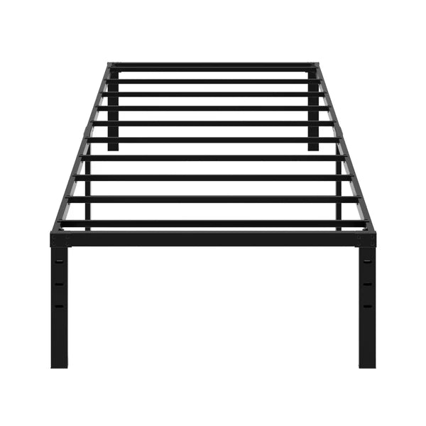 Black Twin Size Platform Metal Bed Frame - 14 Inch Height
