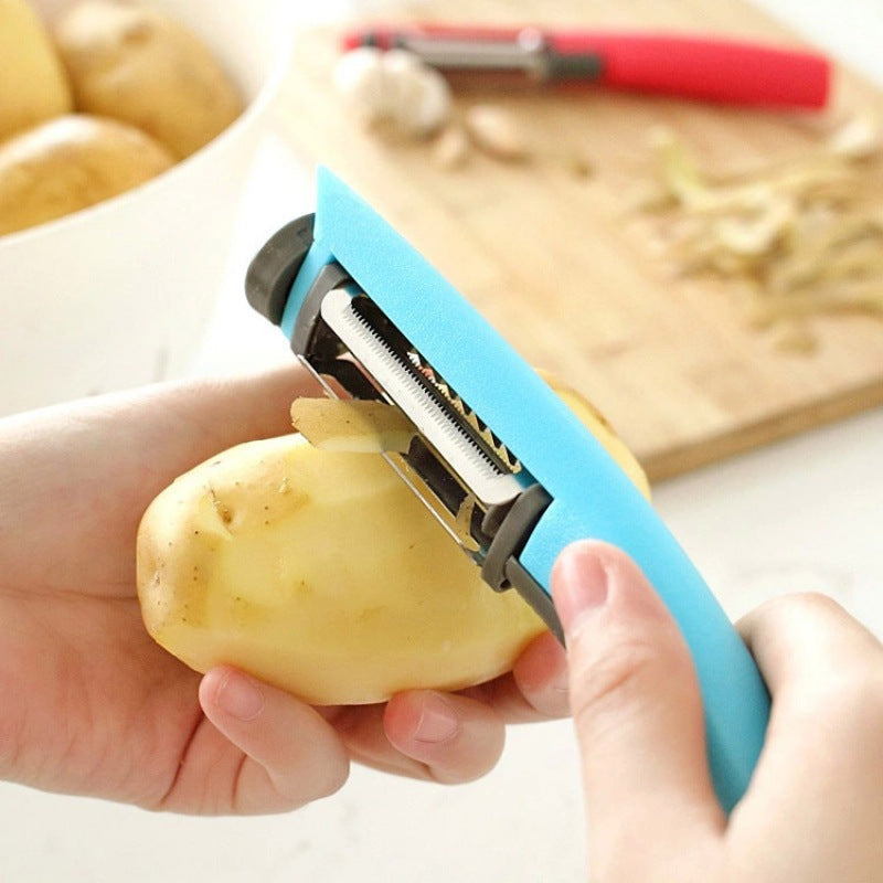 Three-in-One Rotary Peeler - Multi-Function Kitchen Tool in Green, Red, Blue