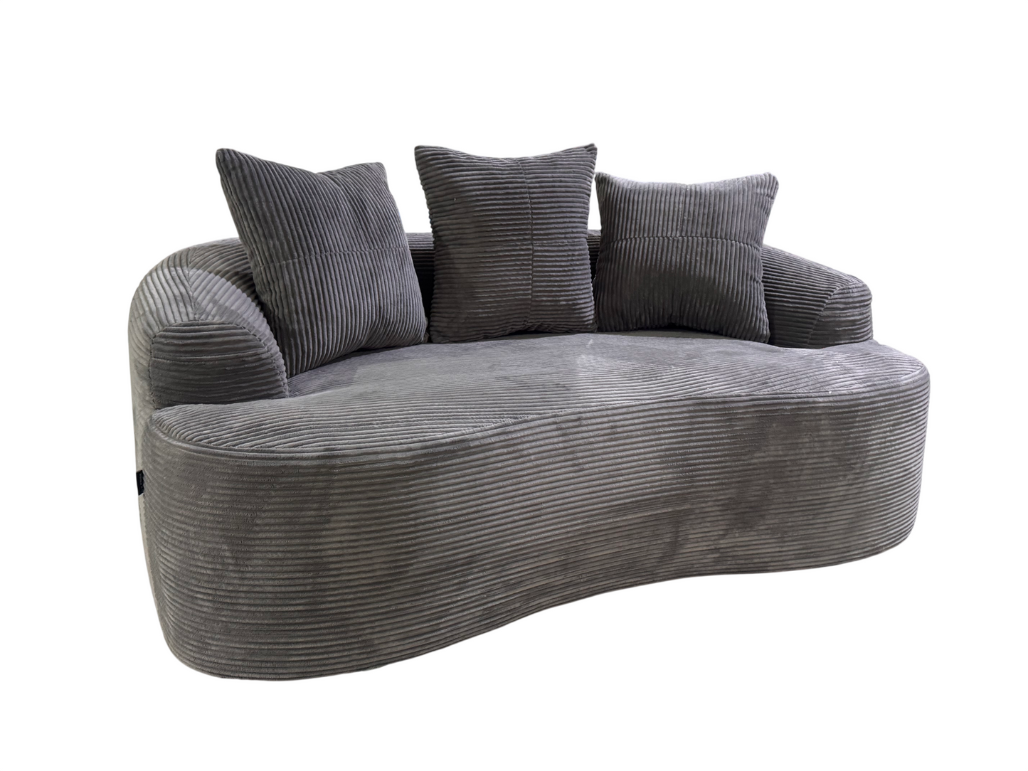 65.35 Curved Loveseat Sofa With Pocket Spring Cushions For Soft