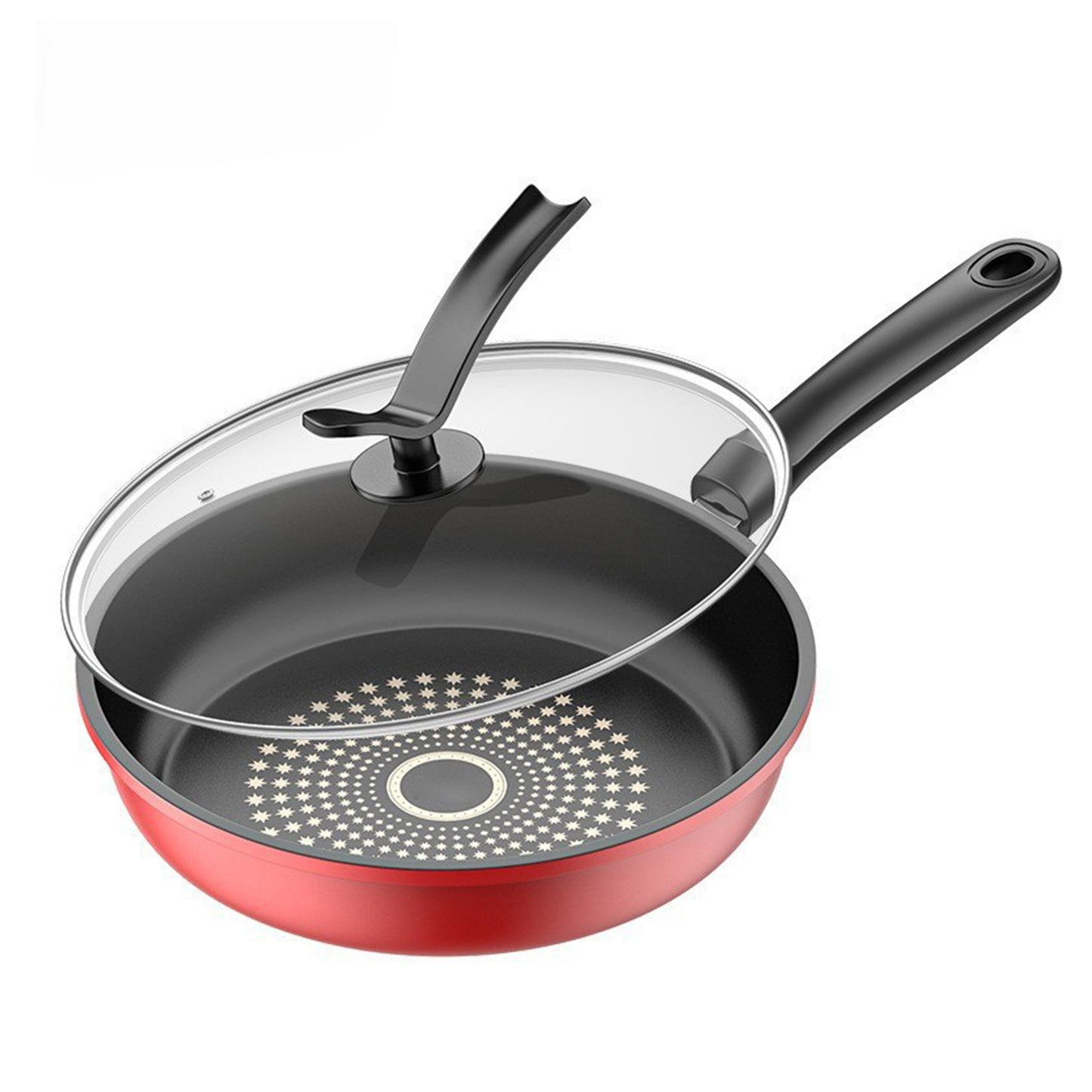 28cm Cast Iron Nonstick Frying Pan with Lid - Universal Use