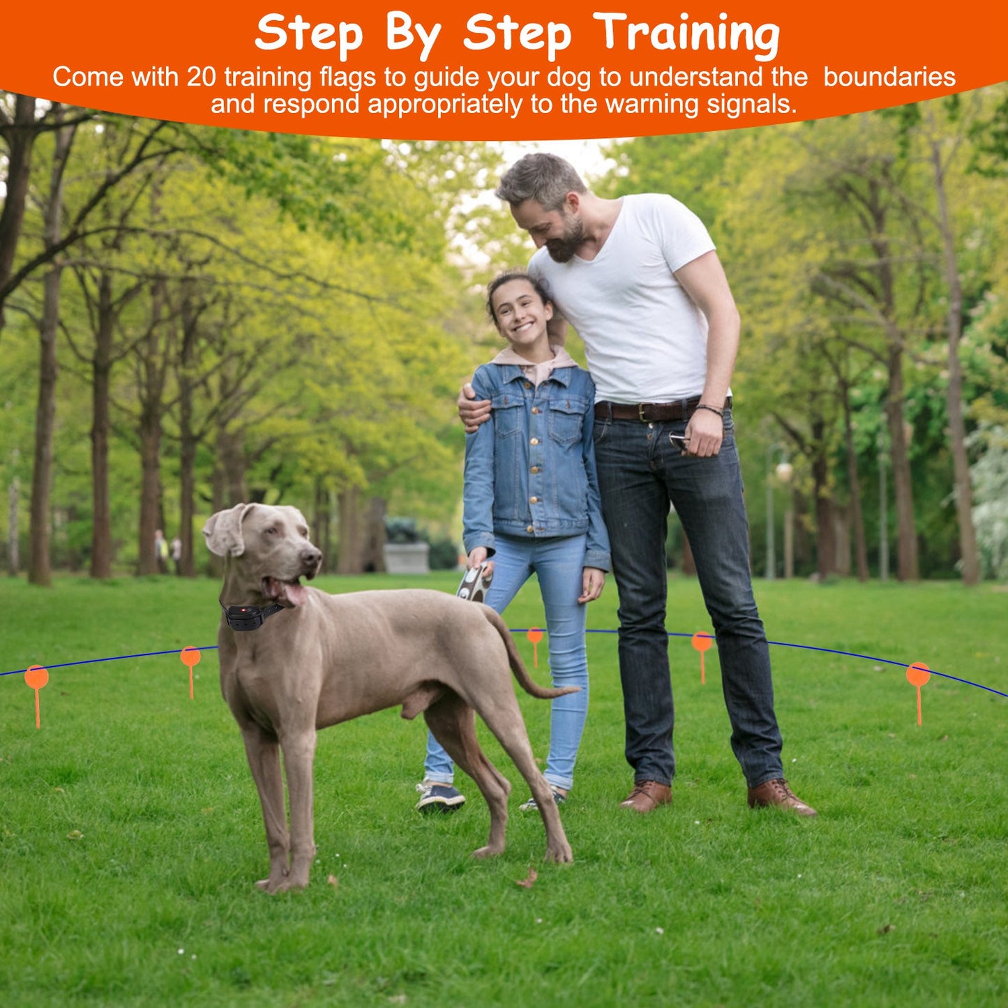 Dog Fence System with Adjustable Containment Collar IPX7 Waterproof Rechargeable