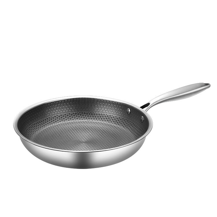 Stainless Steel Non-Stick Frying Pan with Honeycomb Design, 28cm or 30cm