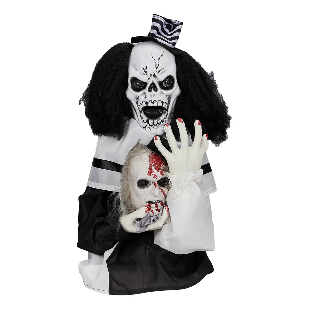 1.8ft Sound-Activated Scary Clown Decoration for Halloween