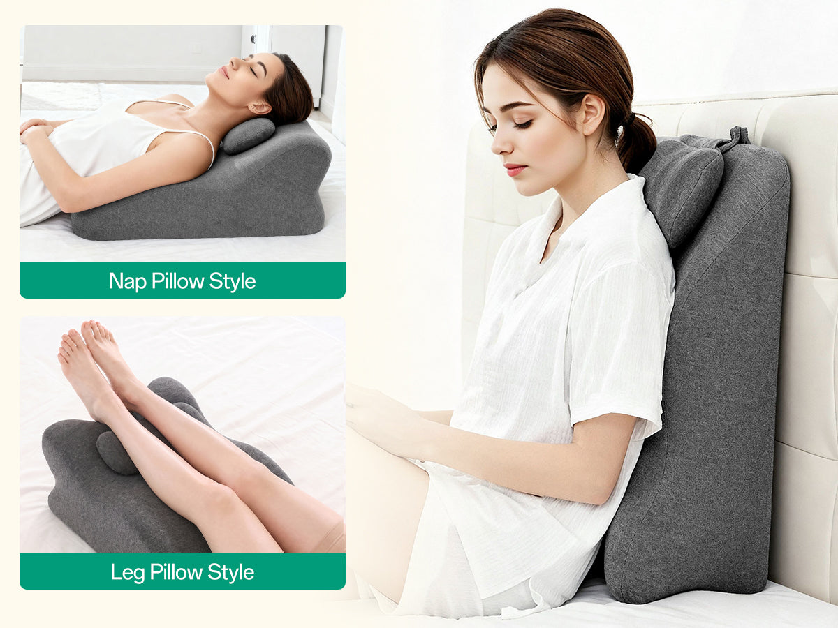 Ergonomic Spinal Posture Support Bed Pillow - Grey