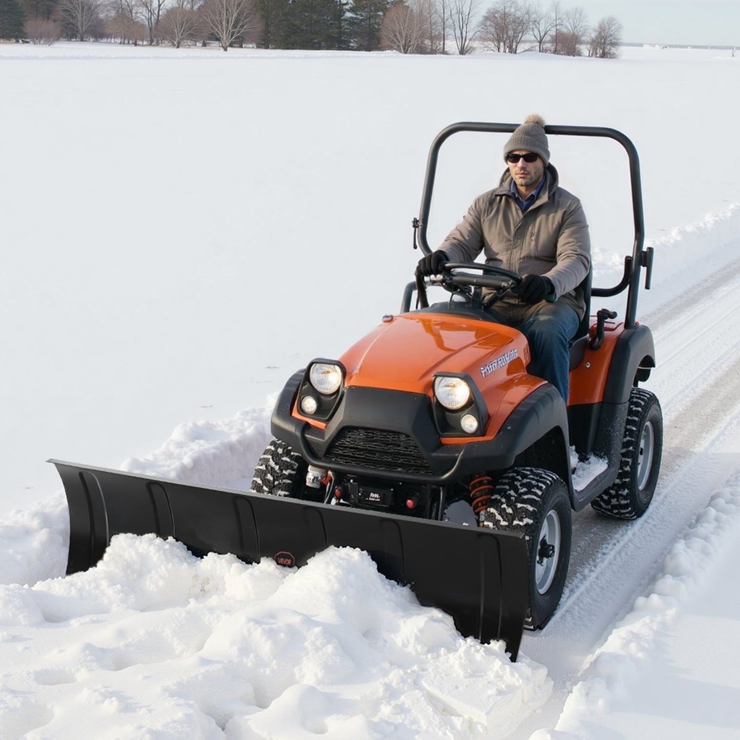 48-Inch Universal Snow Plow Blade Kit for ATV UTV Snow Removal Black