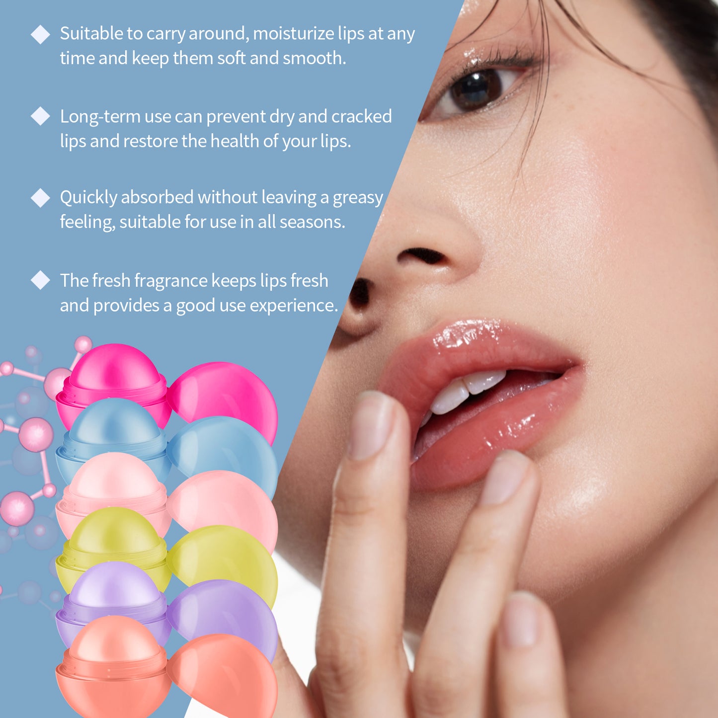 Moisturizing Honey Lip Balm with Blueberry Extract & Sodium Hyaluronate