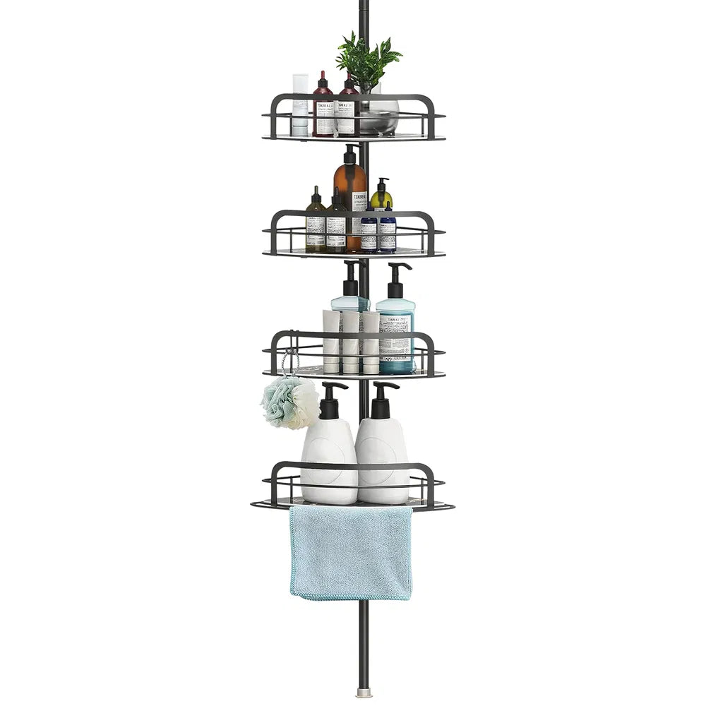 Rust-Resistant Corner Shower Caddy For Bathroom 4 Height Adjustable
