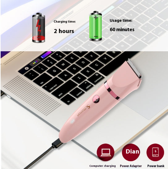 Women's Electric Three-in-One Lady Shaver - USB Rechargeable Body Razor Pink