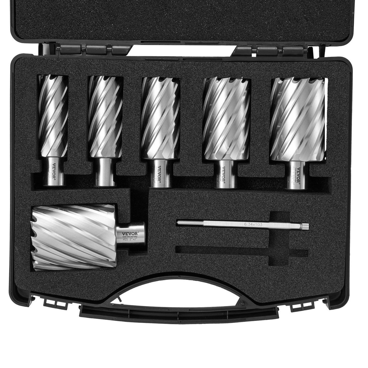 Annular Cutter Set 6 Pcs Weldon Shank High-Speed Steel for Magnetic Drills