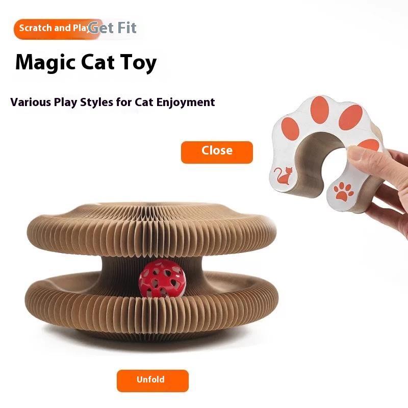 Foldable Wooden Cat Scratching Post - Interactive & Anti-Scratch Design