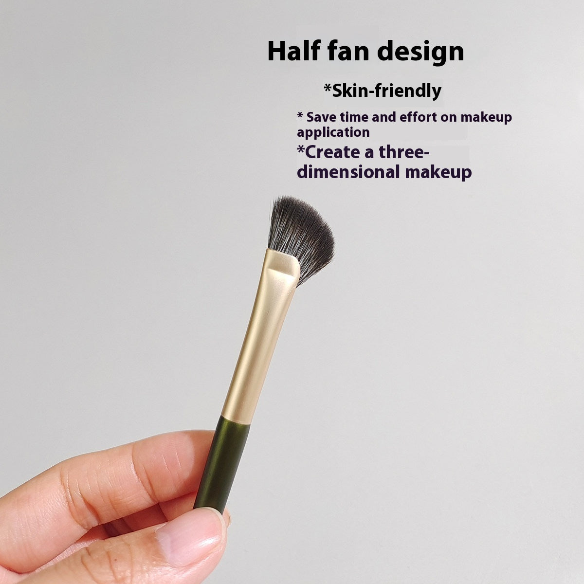 Oblique Fan-Shaped Eye Contour Makeup Brush Set - Soft Synthetic Fiber