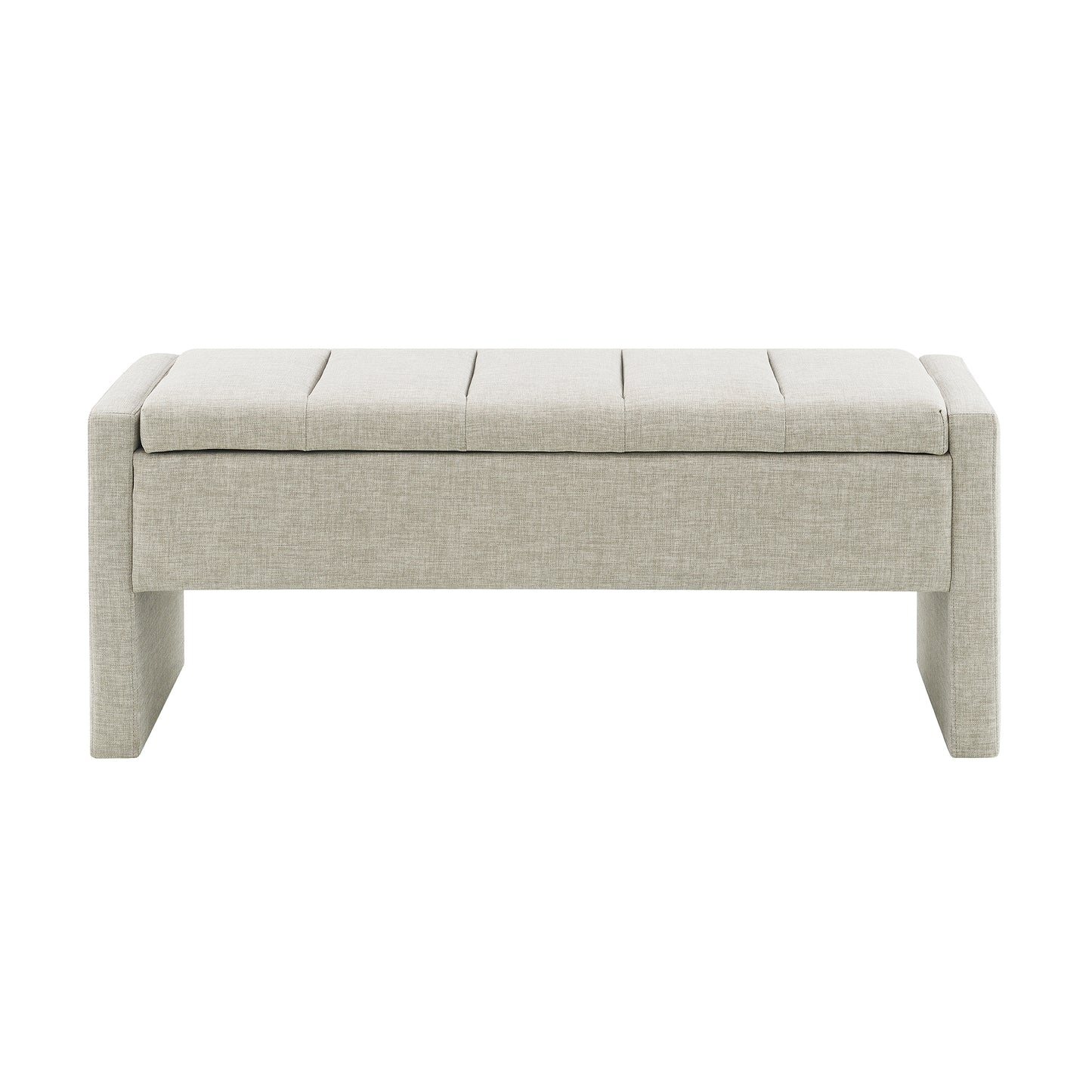 Modern Bed End Bench With Storage,Upholstered Large Foot Rest Stool,