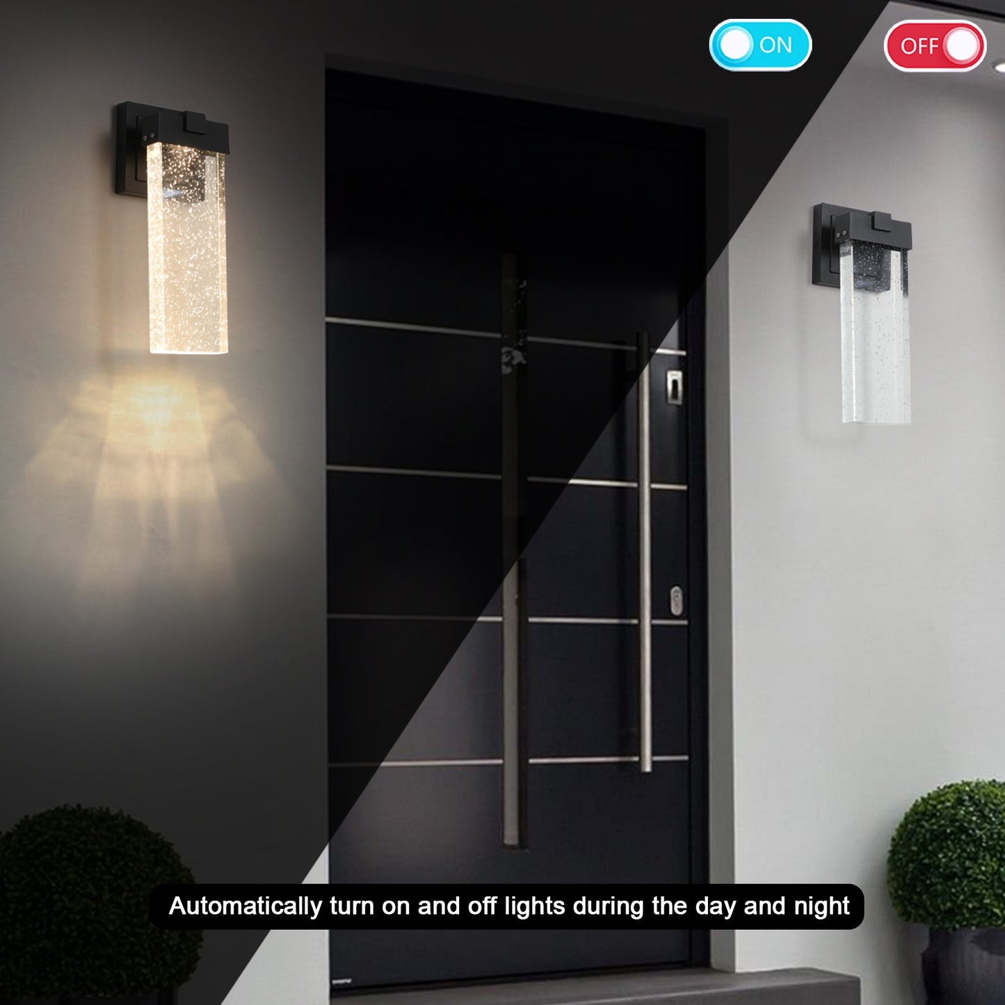 Outdoor Waterproof LED Crystal Wall Lamp - 12W, 2 Pack
