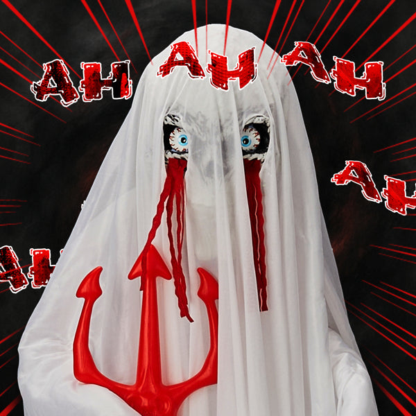 4.3ft Sound-Activated Halloween Ghost Animatronic with Trident