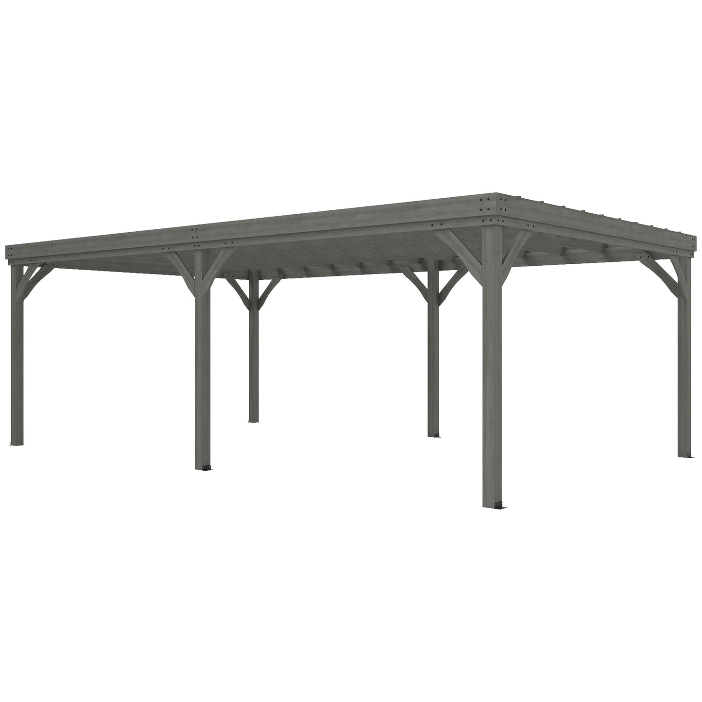 Outdoor Wooden Pergola - 12x20 ft Gray Garden Gazebo