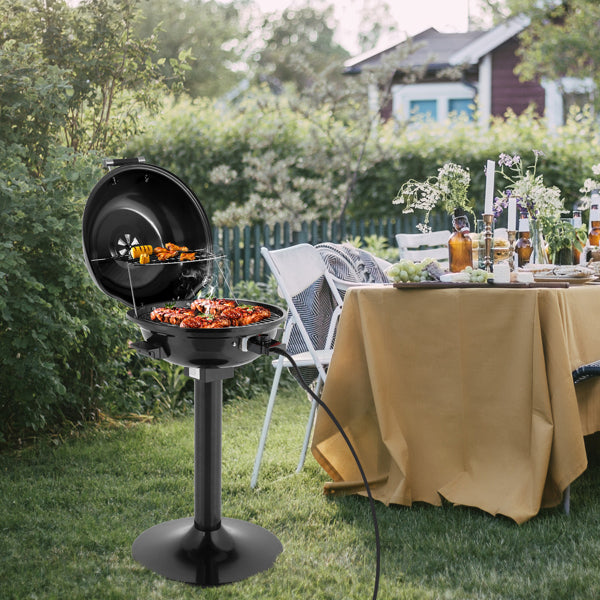 Electric BBQ Grill with Stand - Portable 1600W Indoor Outdoor Electric Grill