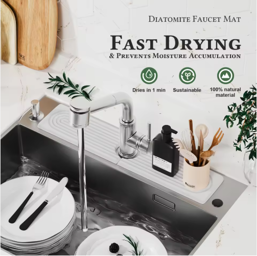 Diatomaceous Earth Sink Tray Stone Home Caddy Kitchen Instant Dry