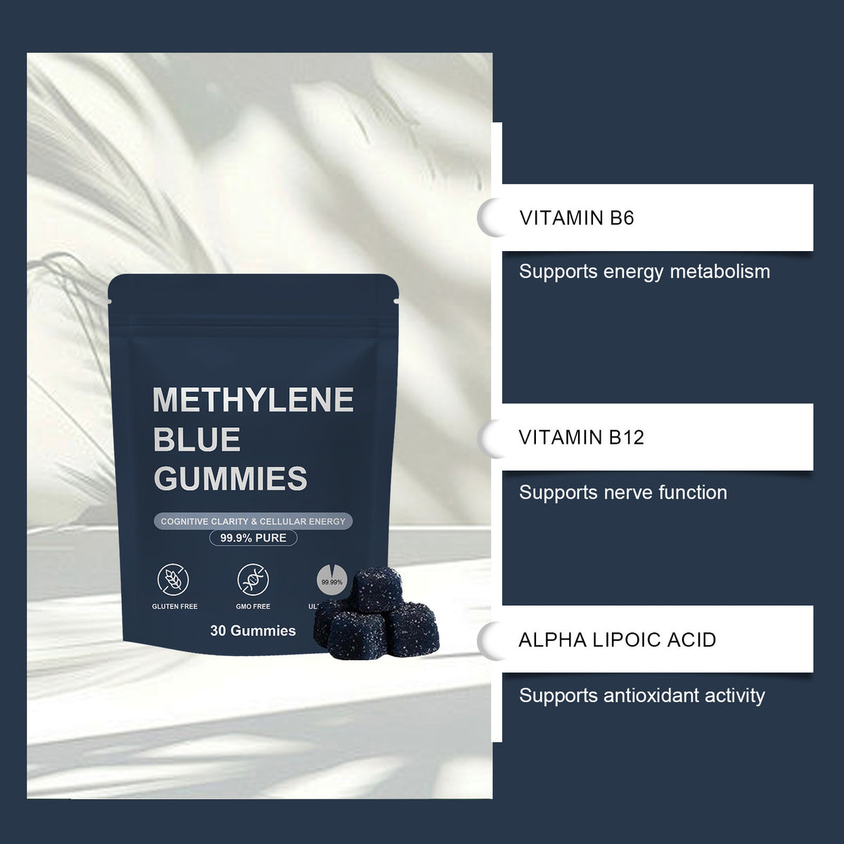 Vitamin B6 B12 Alpha-Lipoic Acid Carnitine 30 Gummy Supplement