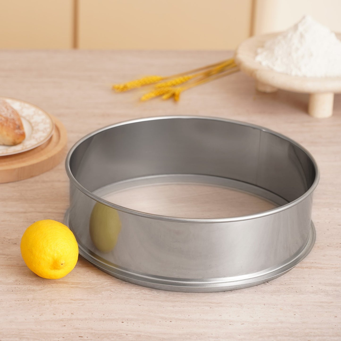 Stainless Steel Flour Sieve with Fine Mesh for Baking - Durable & Easy to Use