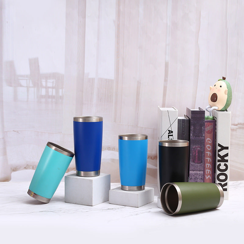 20oz Double-Wall Stainless Steel Car Mug - Vacuum Insulated Drinkware