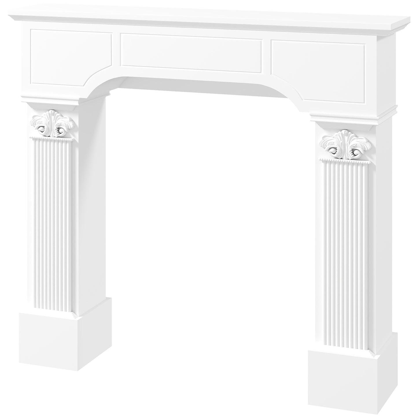 White Fireplace Mantel Surround for Electric Fireplaces - 43.3" W x 42.8" H