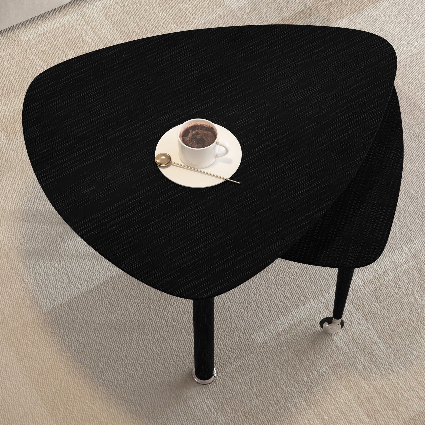 360 Degree Rotatable Modern Coffee Table For Living Room, Solid Wood