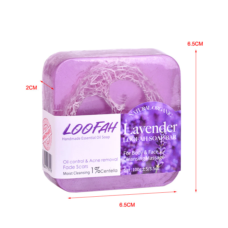 Lavender Loofah Soap Bar 100g Natural Body Care for Sensitive Skin