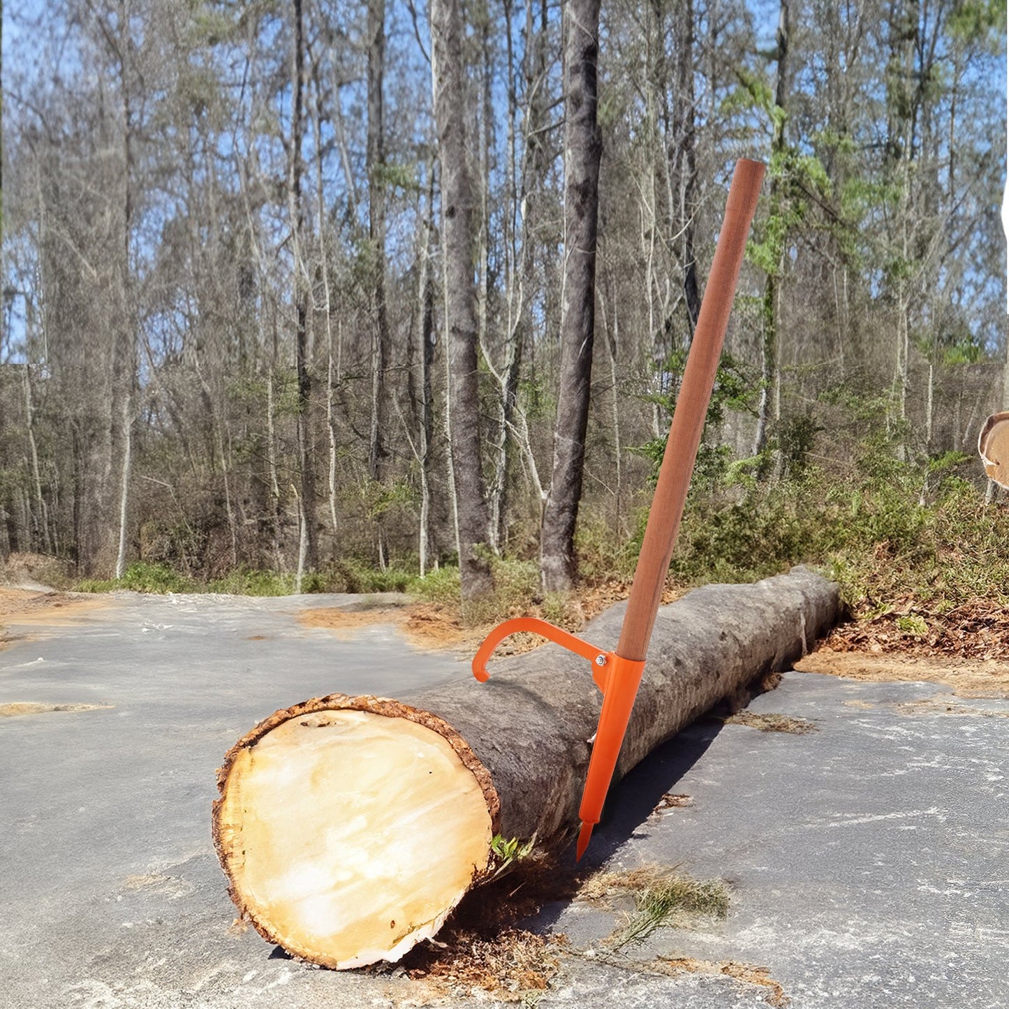 Wooden Handle Log Lifter with 18-Inch Log Opening - Garden Log Roller Tool