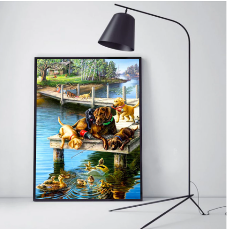 Diamond Painting Animal Art Kit - Square & Round Diamond Embroidery for Home Decor
