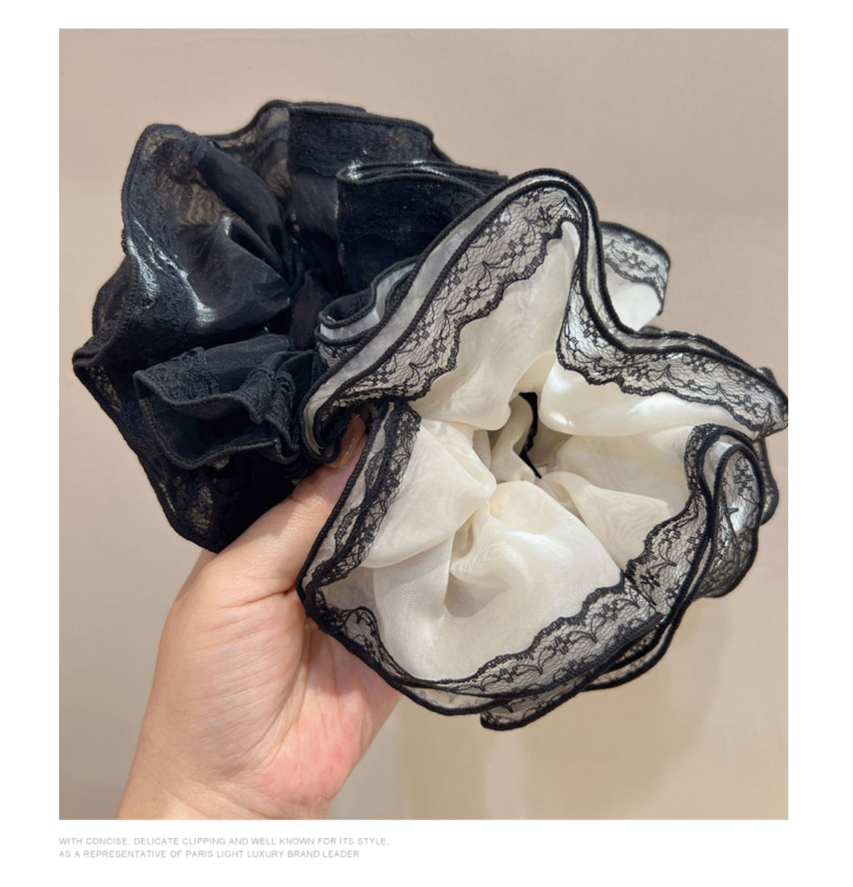 Organza Lace Hair Ring - Elastic Ponytail Holder