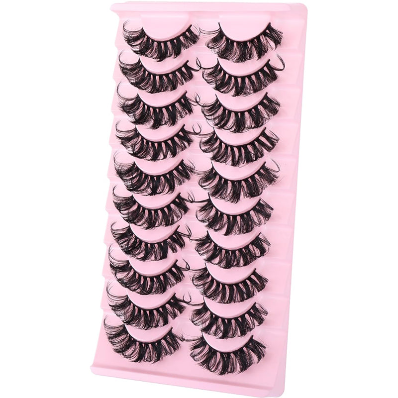 10 Pairs Faux Mink Cluster Eyelashes - Fluffy Long Dramatic Lash Set