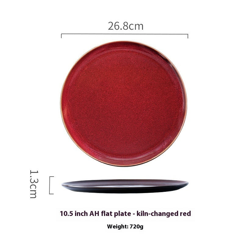 Ceramic Household Plate Set - 8.5 Inch Dinnerware for Kitchen and Dining
