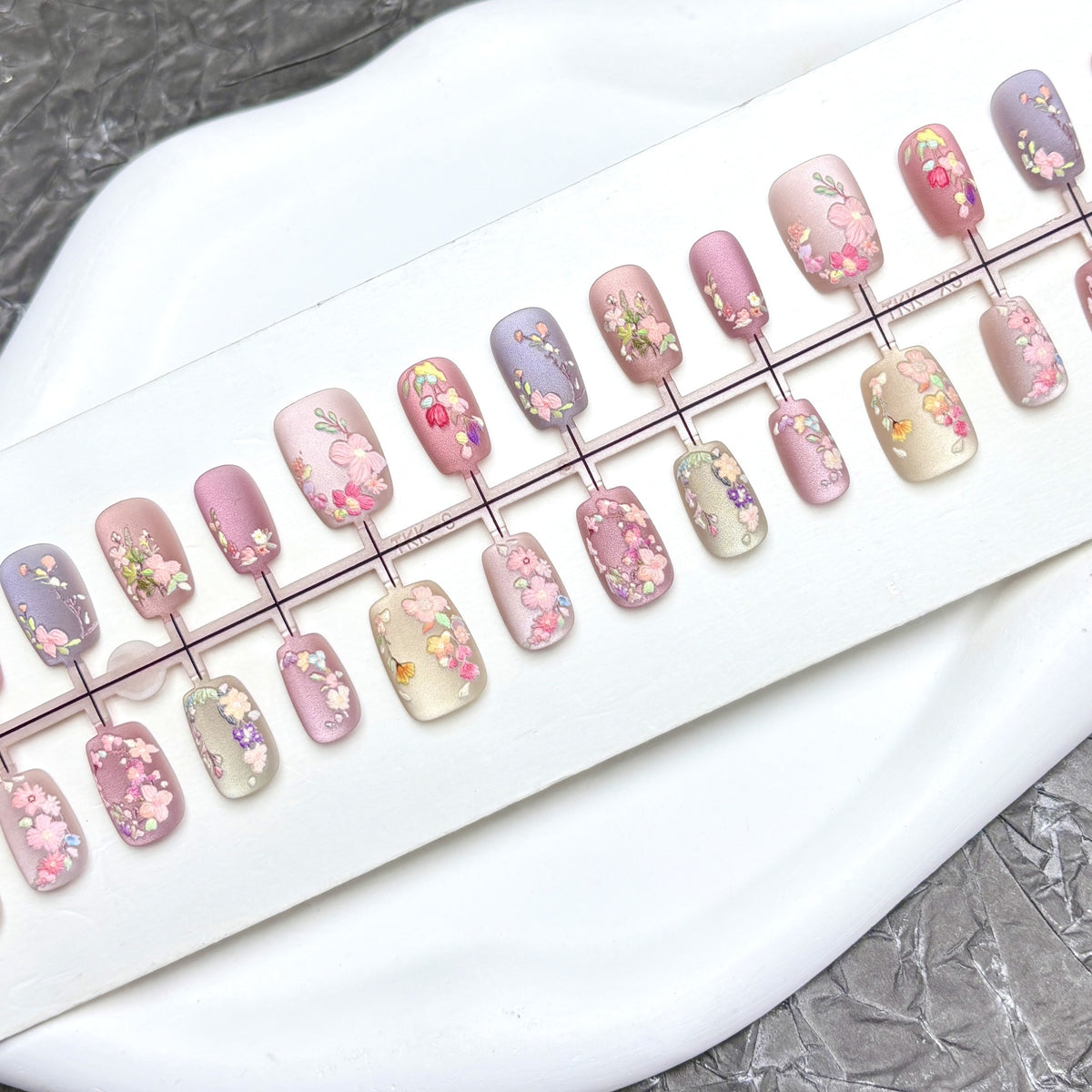 Matte Vintage Nail Art Stickers for Manicure - Embroidered Flower Designs