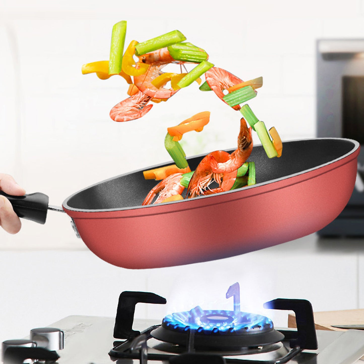 28cm Cast Iron Nonstick Frying Pan with Lid - Universal Use