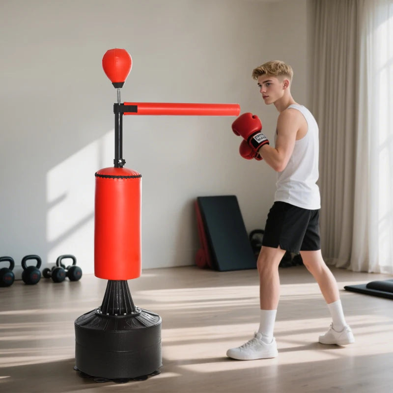 Freestanding Boxing Bag with Speed Ball and Adjustable Height