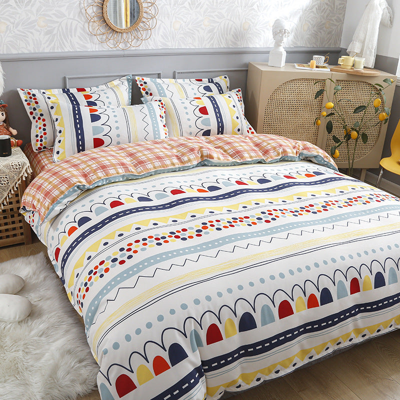 Pure Cotton Bedding Set - Multiple Sizes & Styles, Soft & Comfortable