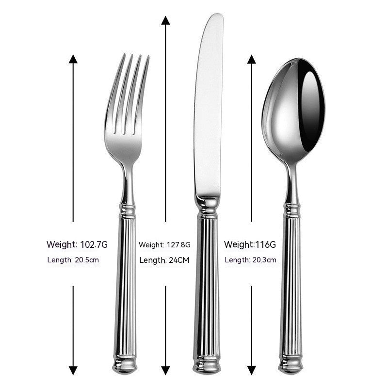Stainless Steel Knife Fork Spoon Set - Modern Kitchen Utensils, 304 Steel
