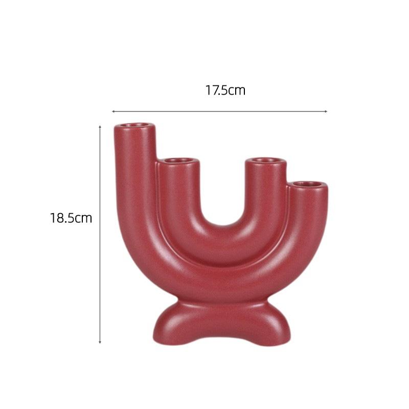 Ceramic Candlestick Tabletop Decor - Modern Living & Dining Room